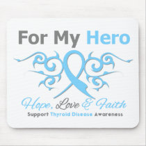 Thyroid Disease Tribal Ribbon Hero Mousepad