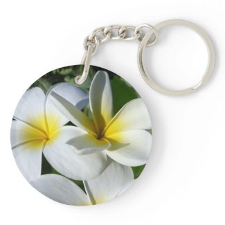 ti plant flowers yellow white acrylic key chains