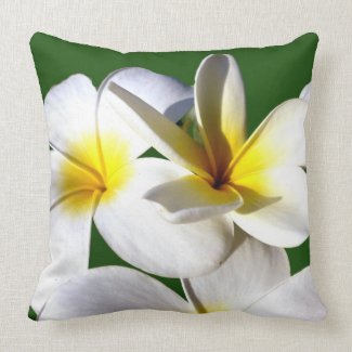 ti plant flowers yellow white green back throw pillow