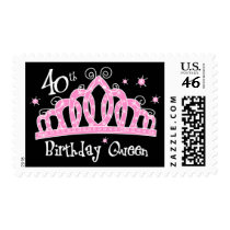 Tiara 40th Birthday Queen Postage Stamps