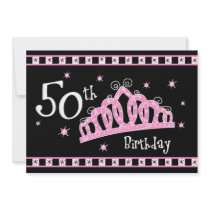 Tiara 50th Birthday Queen Personalized Invitations