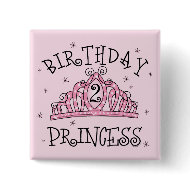 Tiara Birthday Princess 2nd Birthday button