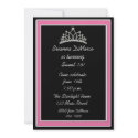 Tiara Black Pink Invitation invitation