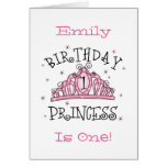 Tiara Princess 1st Birthday Card - Customized