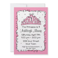 Tiara Princess 1st Birthday Custom Invitation invitation