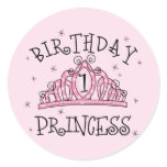 Tiara Princess 1st Birthday Stickers