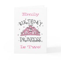 Tiara Princess 2nd Birthday Card - Customized by pinkinkart Tiara Princess 2nd Birthday Card - Customized