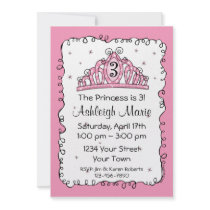Tiara Princess 3rd Birthday Custom Invitation
