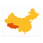 Tibet China map Post Cards