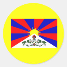 Tibet Flag Round Sticker