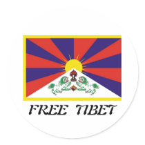 Tibet Flag Round Stickers