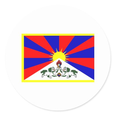 china flag icon. Tibet Flag Round Stickers by