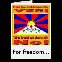Tibet free and democratic, For freedom... cards
