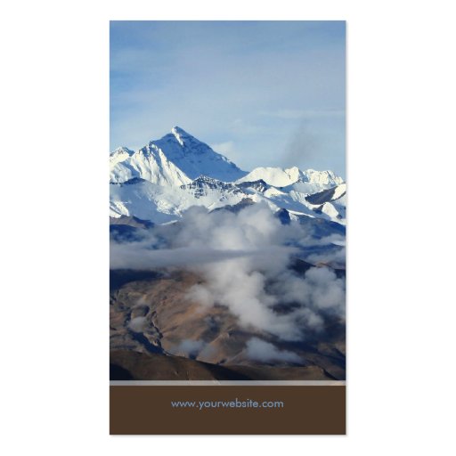 Tibet Qomolangma Mt Everest China Travel Photo Business Card Templates (back side)