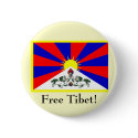 Tibetan Flag - Free Tibet! buttons