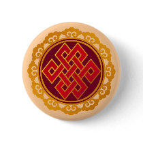 Tibetan Karma Buddhism Eternal Knot Button