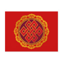 Tibetan Karma Buddhism Eternal Knot Post Card