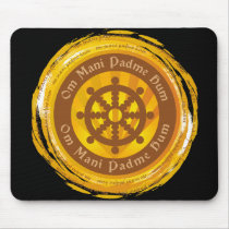 Tibetan Mantra Dharma Wheel mousepads