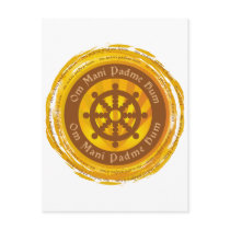 Tibetan Mantra Dharma Wheel postcards by BuddhaGifts Tibetan Mantra Dharma Wheel postcards