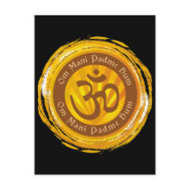 Tibetan Mantra with Aum Symbol Post Card