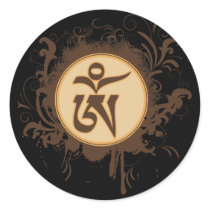 Tibetan Om Round Stickers