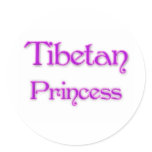 Tibetan Princess Round Sticker