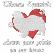 Tibetan Spaniels Leave Paw Prints embroidered shirts
