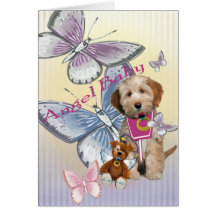 Tibetan Terrier Angel Baby Card