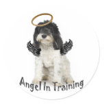 Tibetan Terrier Angel In Training Round Sticker