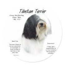 Tibetan Terrier History Design Stickers