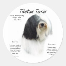 Tibetan Terrier History Design Stickers