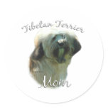 Tibetan Terrier Mom 2 Round Stickers