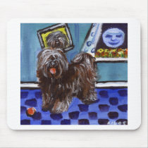 Tibetan terrier senses smiing moon mousepads