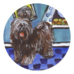 Tibetan terrier senses smiing moon round stickers