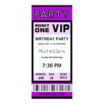 Ticket 21st Birthday Party Invitations Purple