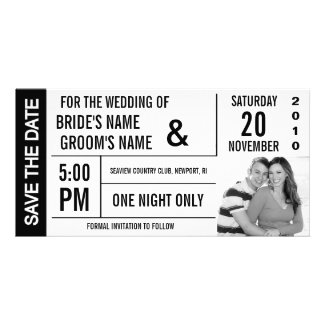 Ticket Design Save the Date Photo Card