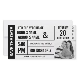Ticket Design Save the Date Photo Card