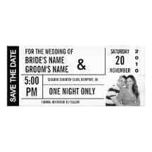 Ticket Design Save the Date Photo Cards