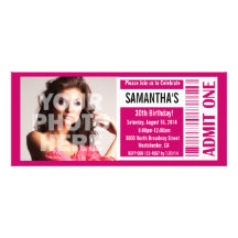 Ticket Invitations, Pink Ticket