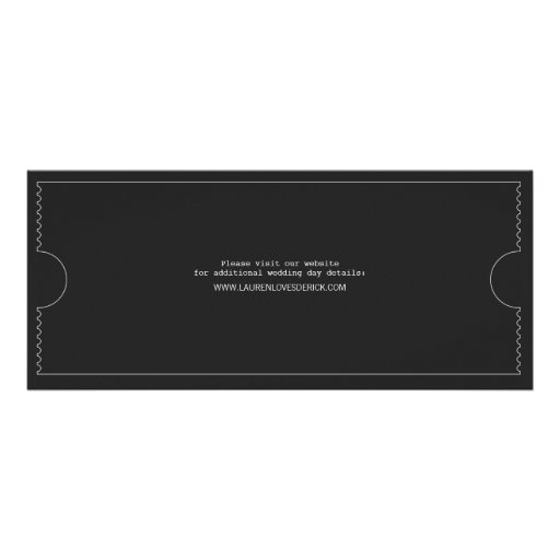 Ticket Punch Card Tea Length Invitation in Black