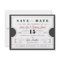Ticket Save the Date Invites