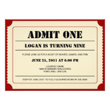 Ticket Stub Party Invitation