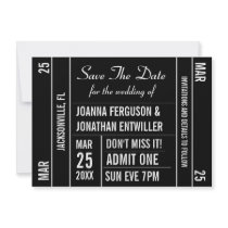 Ticket Stub Save The Date Invitation