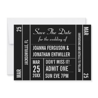 Ticket Stub Save The Date Invitation invitation