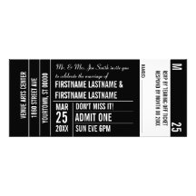 Ticket Stub White Area Party Personalized Announcements