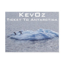 Ticket To Antarctica, by KevOz postcards by KevOzDotCom Ticket To Antarctica, by KevOz postcards