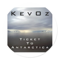 Ticket To Antarctica, by KevOz stickers by KevOzDotCom Ticket To Antarctica, by KevOz stickers