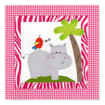 Tickle Me Pink Hippo Poster