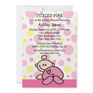 TICKLED PINK Baby Girl Shower Invitations invitation