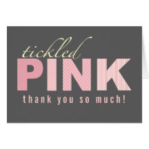 Tickled Pink Baby Girl Thank You Note Card